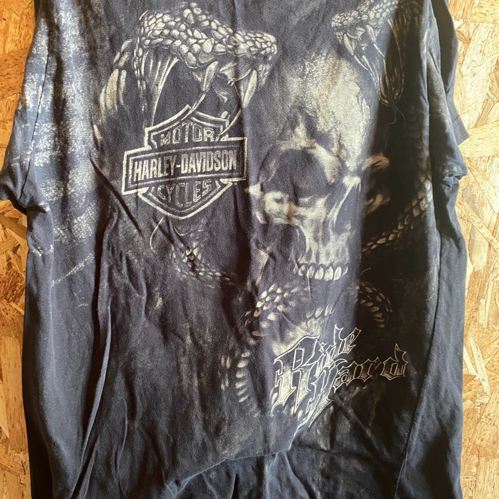 Harley-Davidson Black Long Sleeve Skull & Snake Graphic Tee